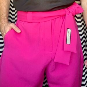 Mens ORTTU brand  “Hugo” Pant Size M - Ankle Cut with Tie Belt -Pristine MAGENTA